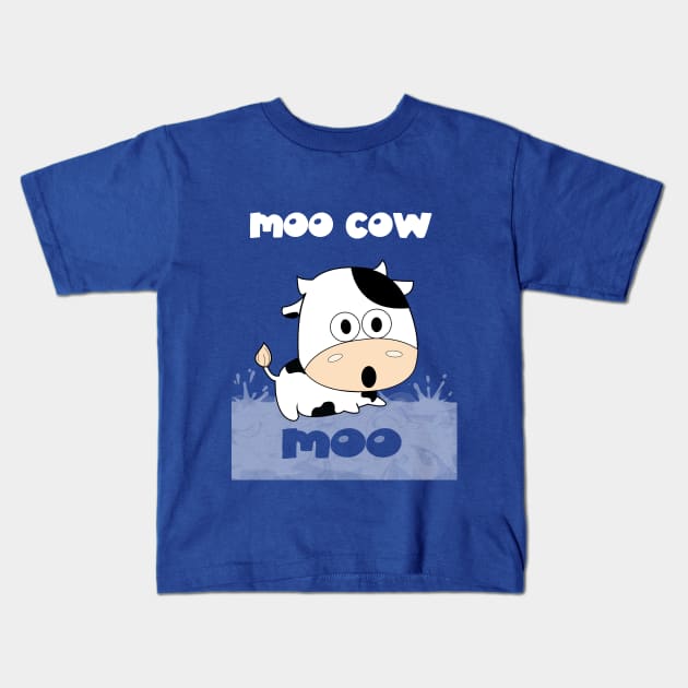 Moo Cow Moo Kids T-Shirt by TailoredTees